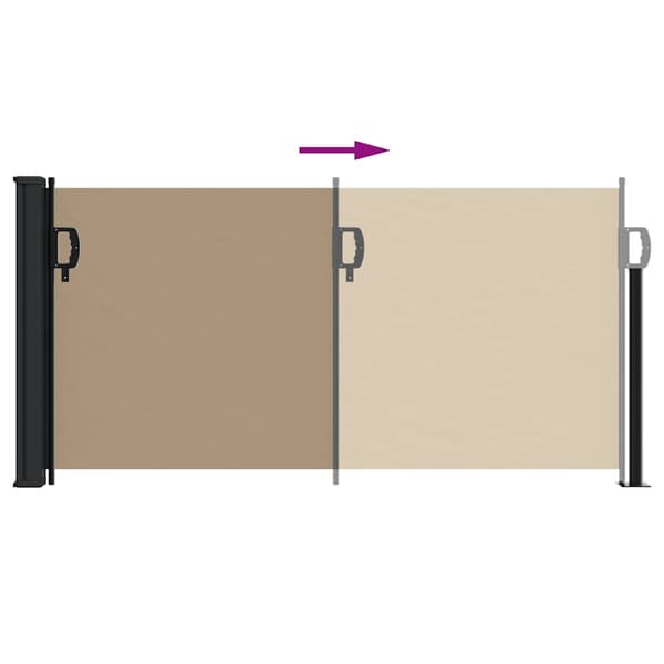 Infällbar sidomarkis taupe 100x500 cm