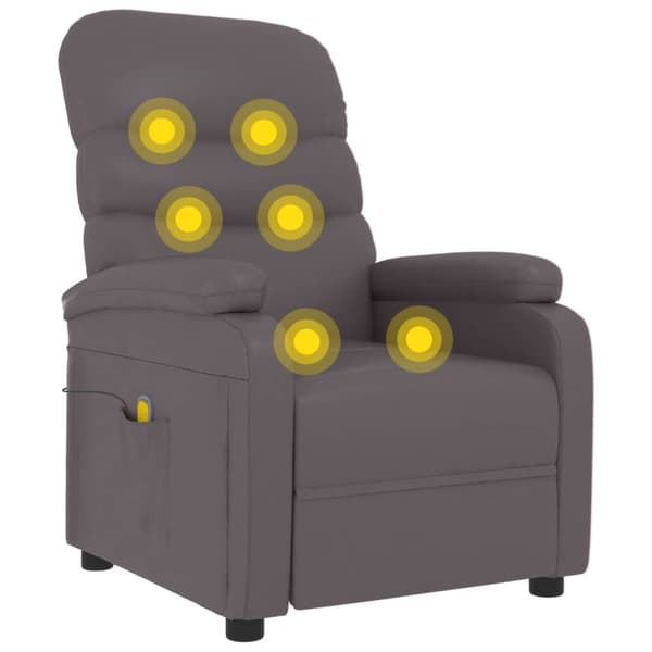 Massagefåtölj grå konstläder