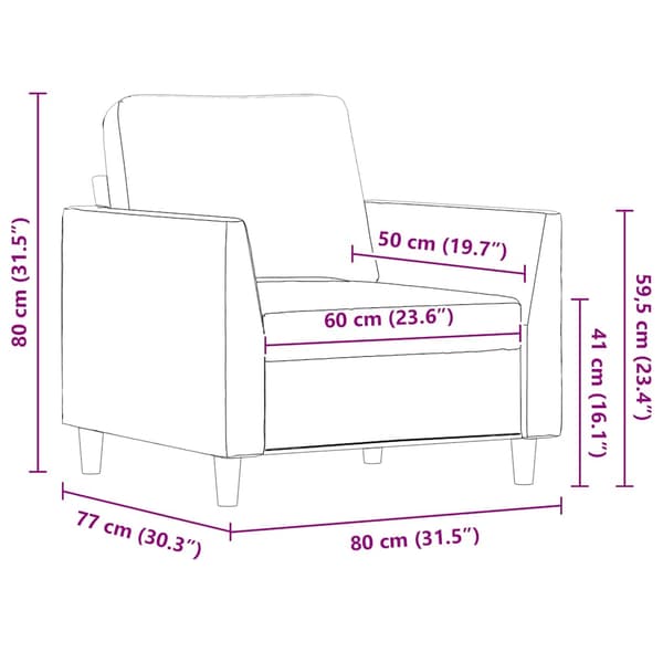 Fåtölj Gräddvit 60 cm konstläder