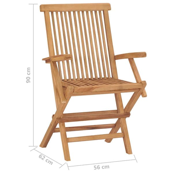Hopfällbara trädgårdsstolar 6 st massiv teak