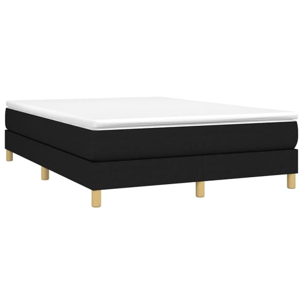 Boxspring-sängram svart 140x190 cm tyg