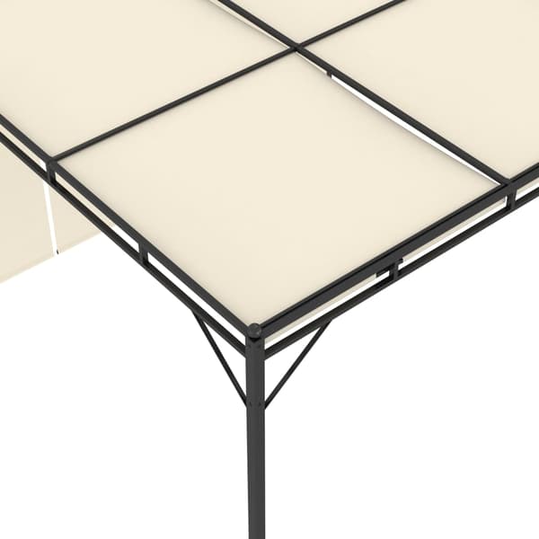 Trädgårdspaviljong med draperier 4x3x2,25 m gräddvit