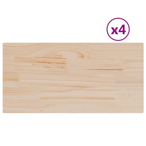 Bordsskivor 4 st 90x45x2,5 cm rektangulär massiv furu
