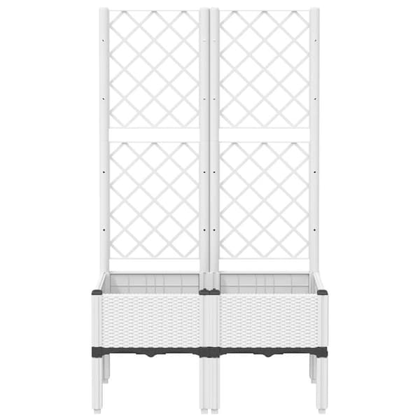 Odlingslåda med spaljé vit 80x40x142 cm PP