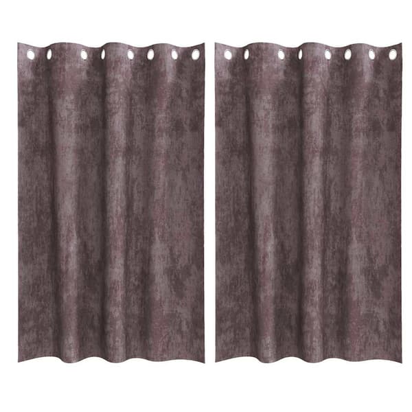 Sammetsgardiner 2 st Brun 175 x 140 cm Sammet