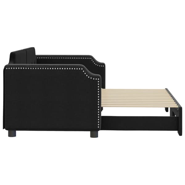 Dagbädd utdragbar svart 80x200 cm tyg