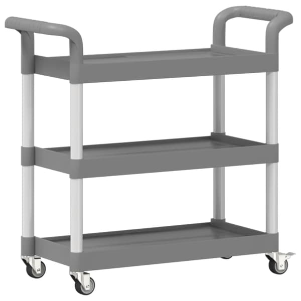 Rullvagn 3 våningar grå 77x34x72 cm aluminium