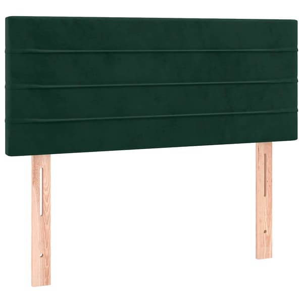 Ramsäng med madrass mörkgrön 80x200 cm sammet