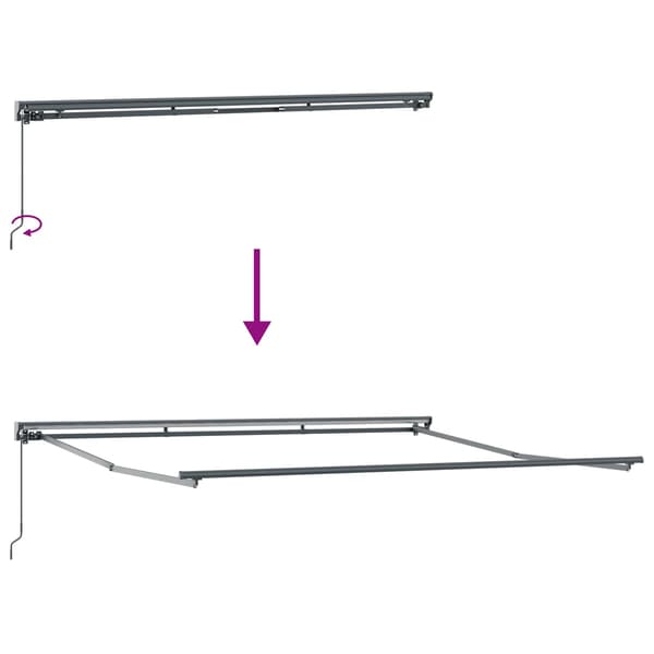 Markisram Antracit och vitt 400 × 300 cm