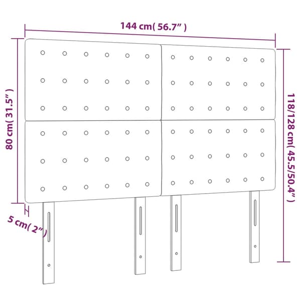 Sänggavel ljusgrå 144x5x118/128 cm sammet