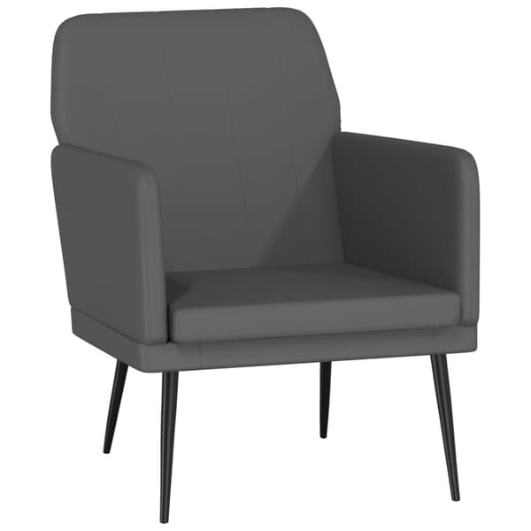 Fåtölj grå 61x78x80 cm konstläder
