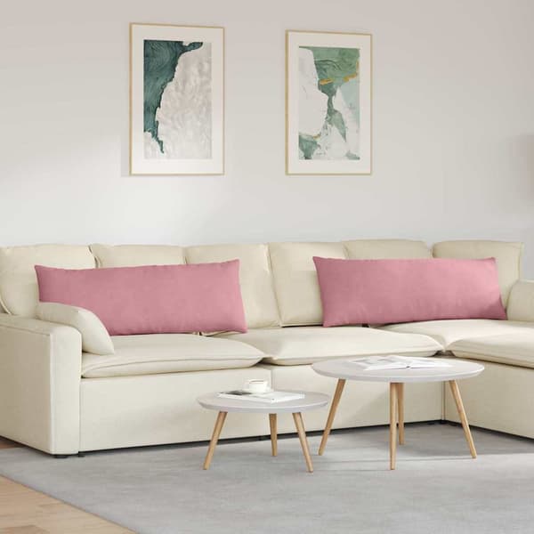 Sofakuddar 2 pcs Rosa 120 x 40 cm Kordread tyg