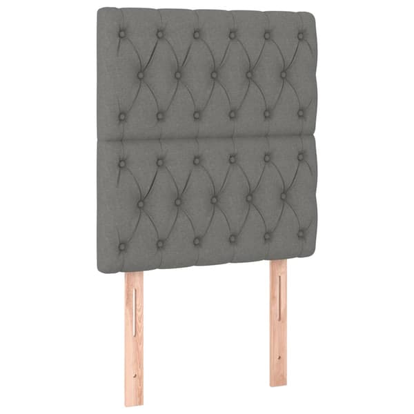 Ramsäng med madrass mörkgrå 80x200 cm tyg