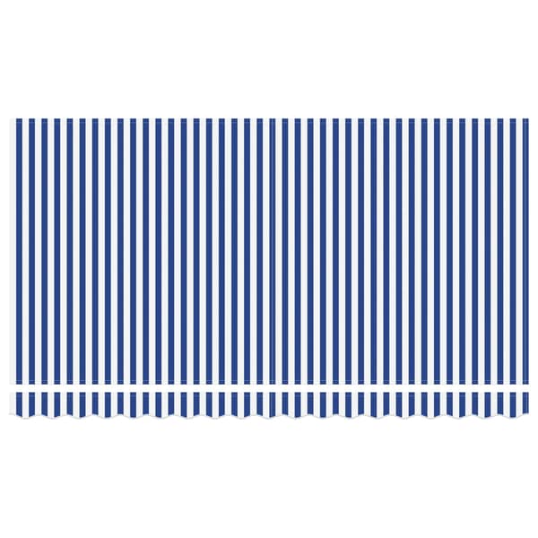 Utfällbar markis Blå och Vit 350 x 200 cm