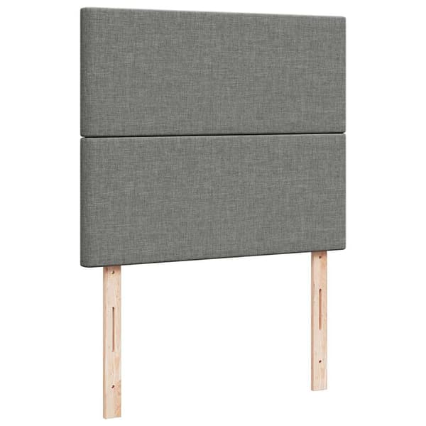 Ramsäng med madrass & LED mörkgrå 120x190 cm tyg