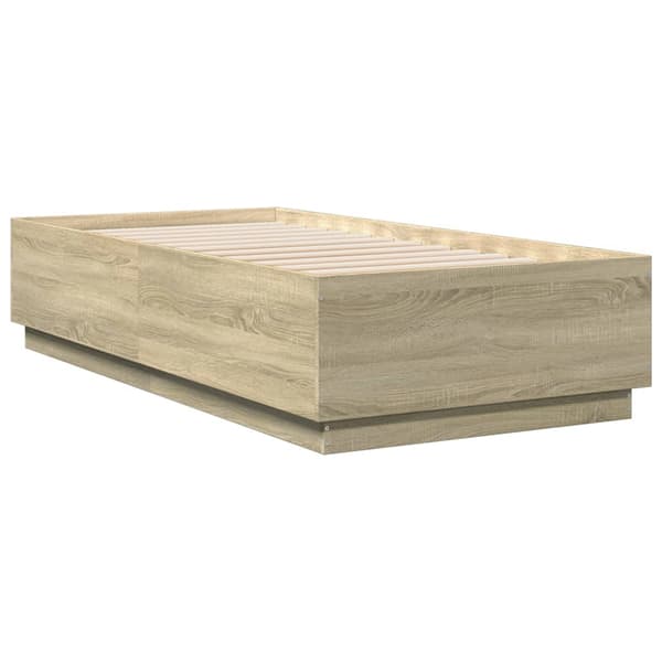 Sängram sonoma-ek 90x190 cm konstruerad trä