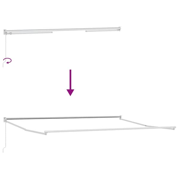 Utdragbar markisram Vit 500 × 300 cm Aluminium