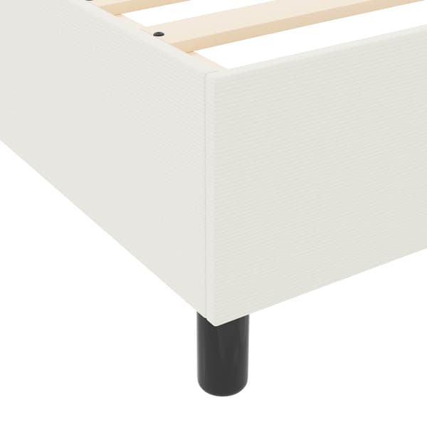 Plattform sängram Kräm 90 x 200 cm Kordread tyg