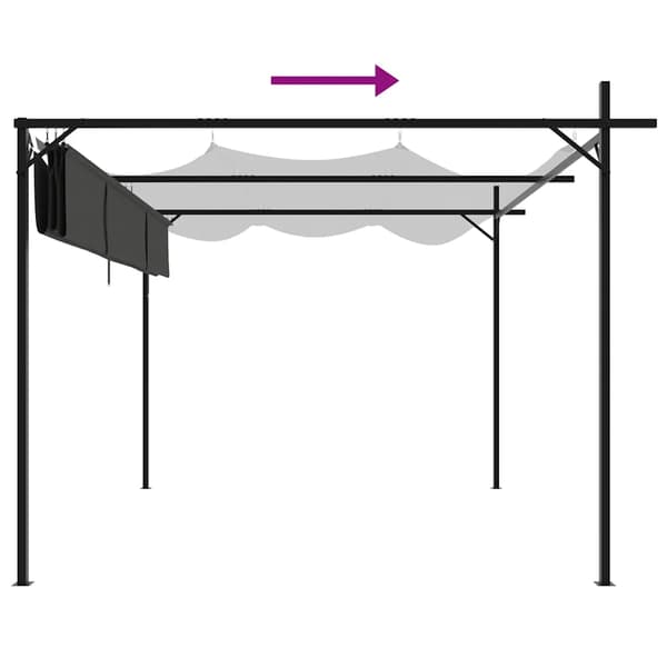Pergola med infällbart tak antracit 295x292x230 cm