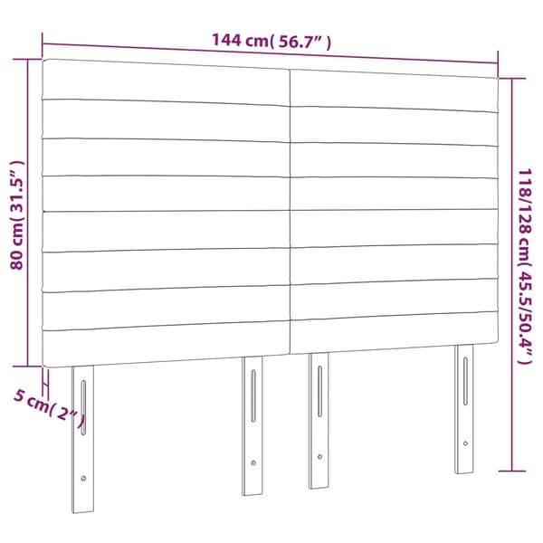 Sänggavel ljusgrå 144x5x118/128 cm sammet
