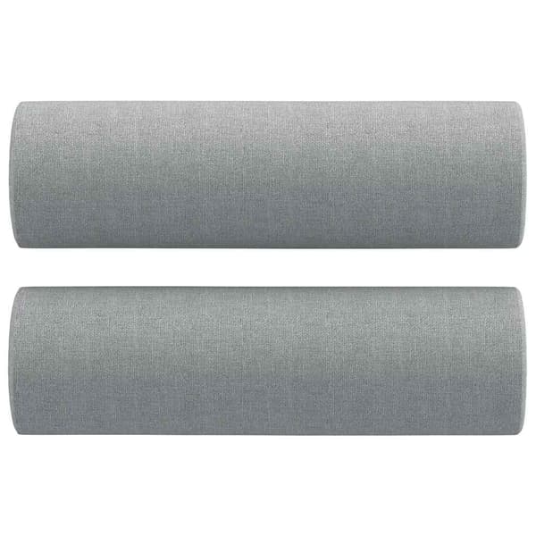 Prydnadskuddar 2 st ljusgrå Ø15x50 cm tyg