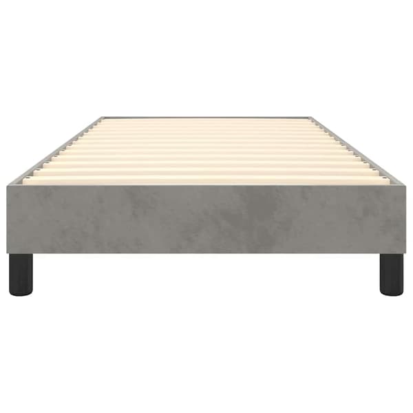Boxspring-sängram ljusgrå 90x200 cm sammet
