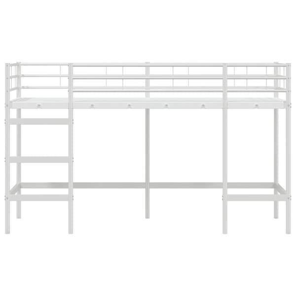 Barns loft sängram Enfärgad Vit 75 x 190 cm Stål