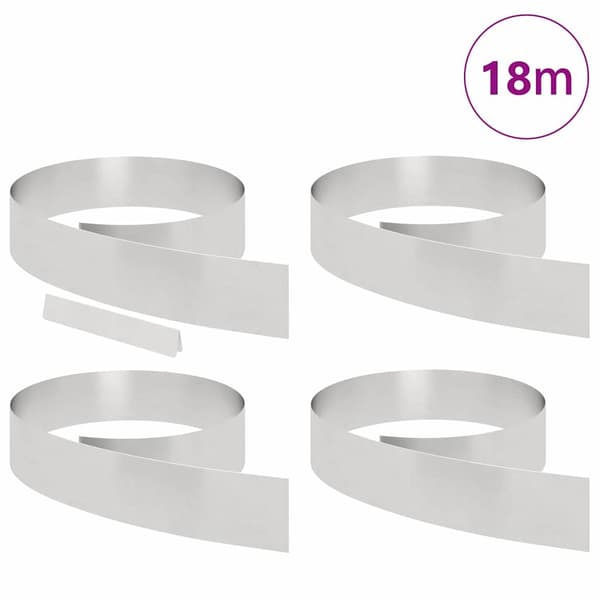 Kant för gräsmatta 4 pcs Silver 450 x 0.05 x 15 cm