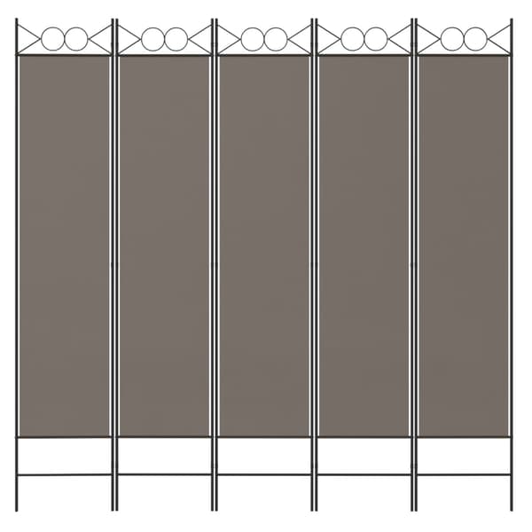 Rumsavdelare 5 paneler antracit 200x200 cm tyg
