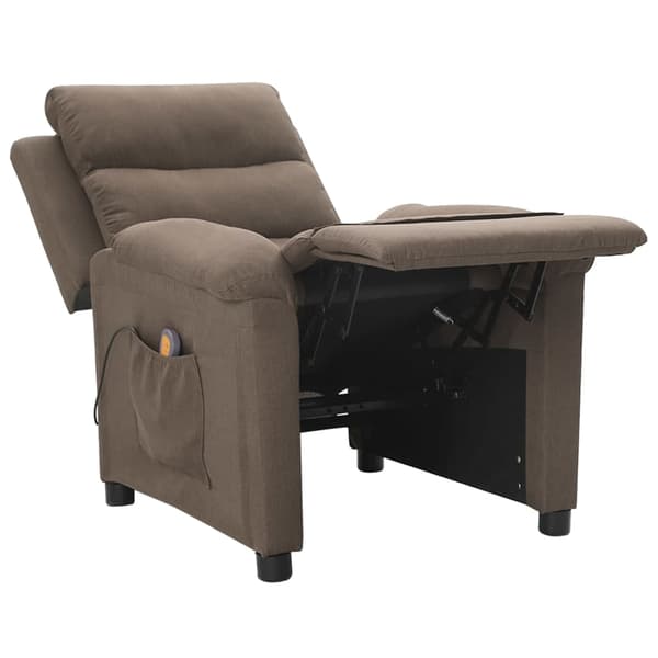Massagefåtölj taupe tyg