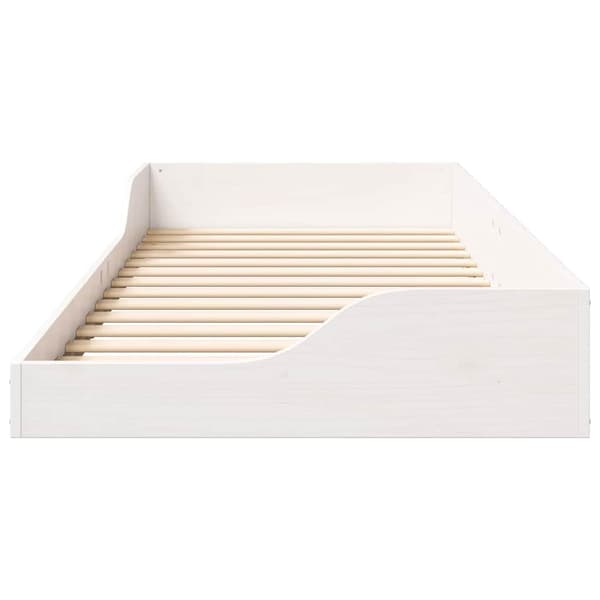 Sängram Vit 80 x 210 cm Massiv furu