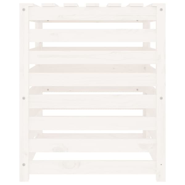 Kompostlåda vit 63,5x63,5x77,5 cm massiv furu