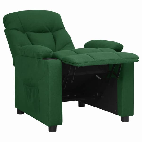 Reclinerfåtölj mörkgrön tyg