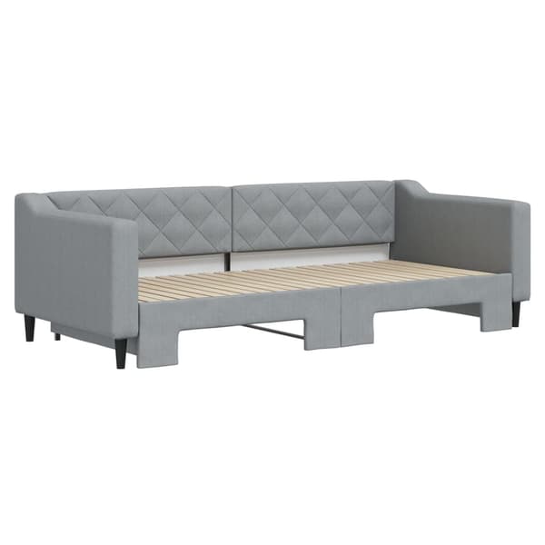 Dagbädd utdragbar ljusgrå 90x200 cm tyg