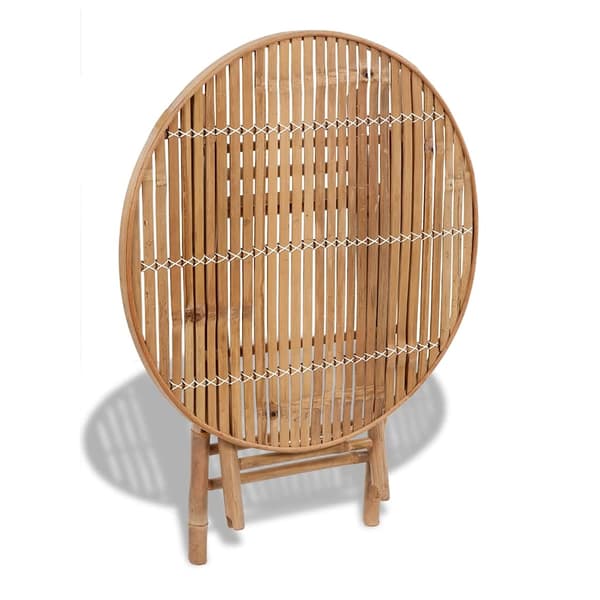Hopfällbar matgrupp för trädgården 5 delar bambu