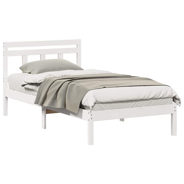 Sängram Vit 90 x 200 cm Massiv furu