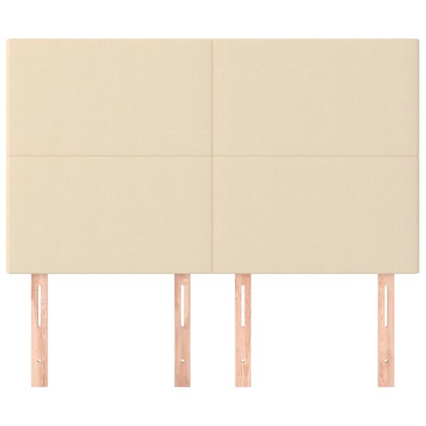 Sänggavel creme 144x5x118/128 cm tyg