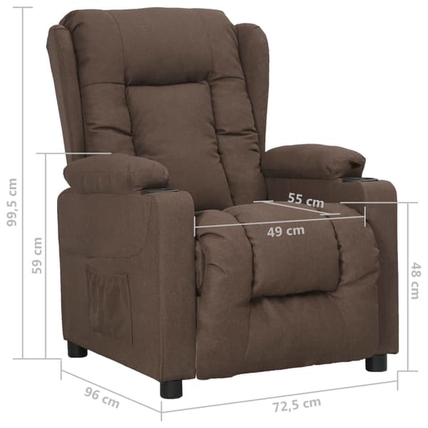 Reclinerfåtölj taupe tyg