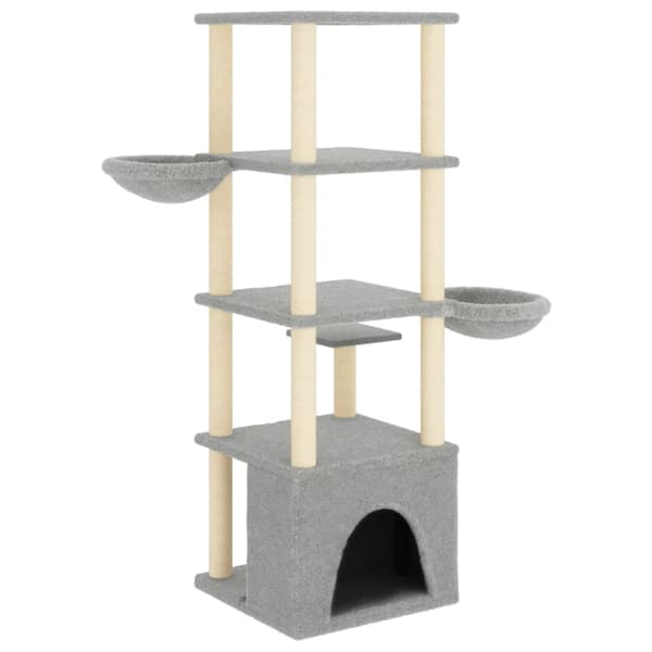 Klösträd med sisalpelare ljusgrå 147 cm