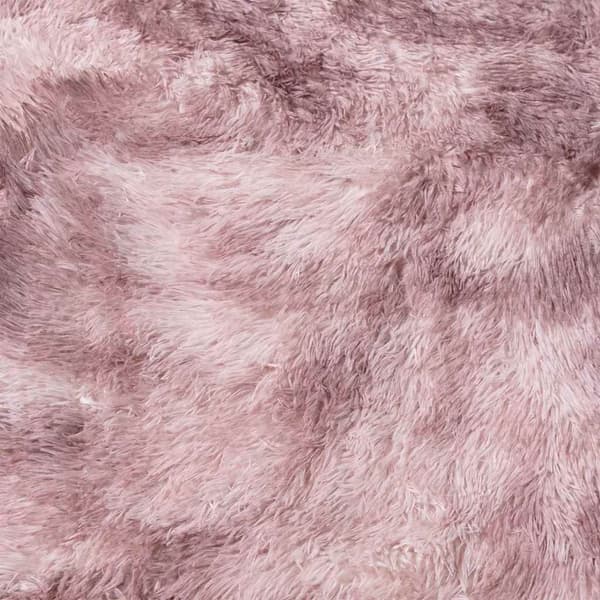 Ryamatta med lång lugg NAVARRA dammig rosa 120x120 cm polyester