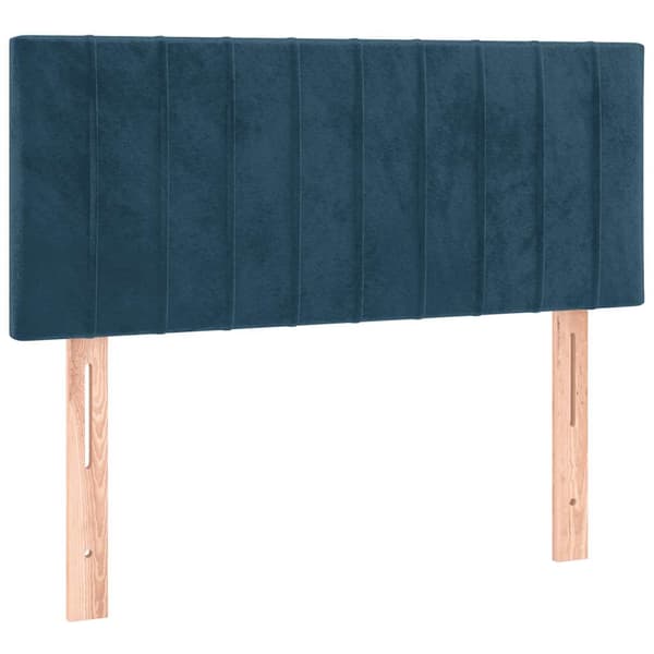 Ramsäng med madrass mörkblå 100x200 cm sammet