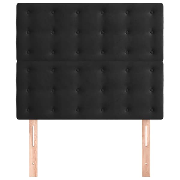 Sänggavel svart 90x5x118/128 cm sammet