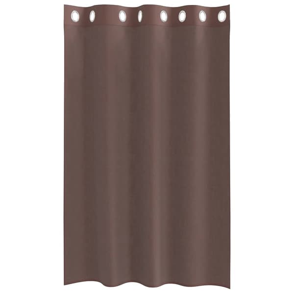 Voile gardiner med genomföringar 2 st brun 140x175 cm