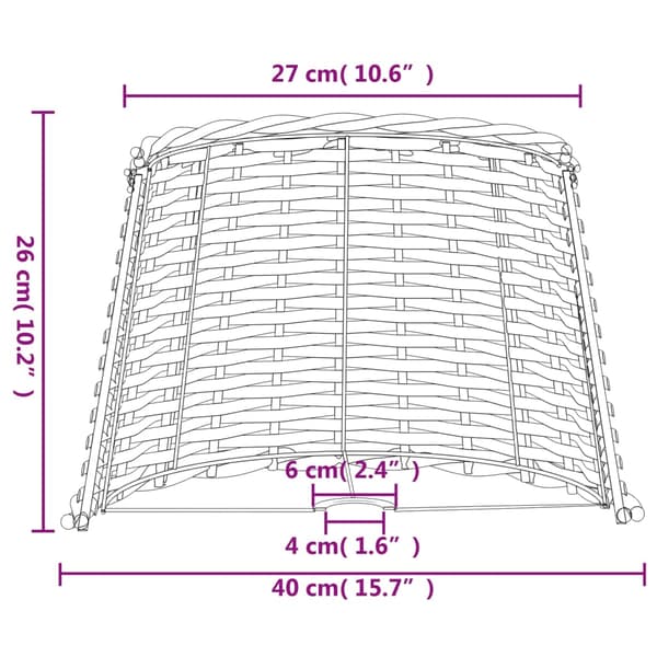 Lampskärm vit Ø40x26 cm korgmaterial