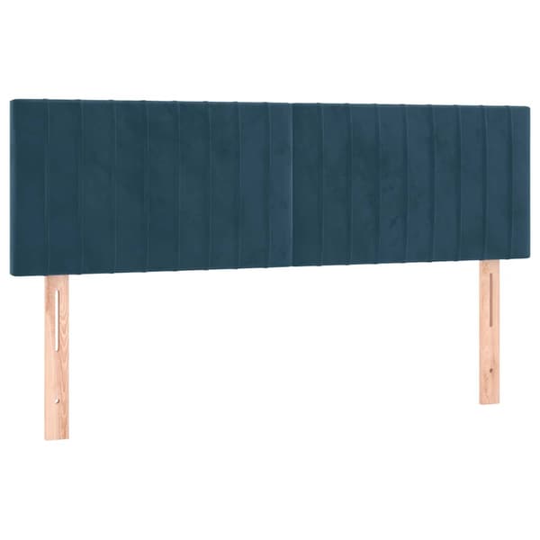 Sänggavlar mörkblå 144x5x78/88 cm sammet