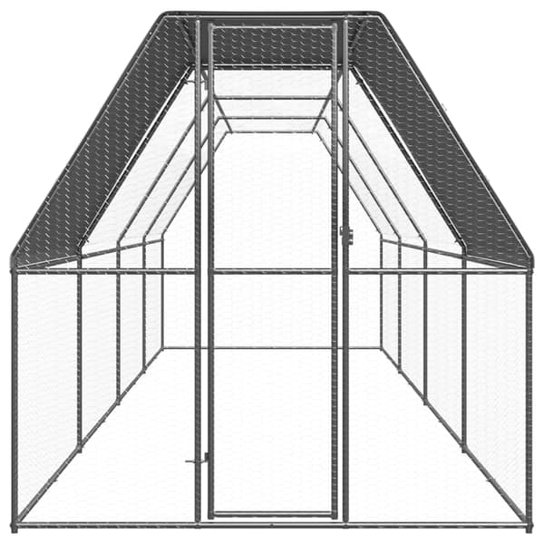 Hönsbur för utomhusbruk 2x8x2 m galvaniserat stål
