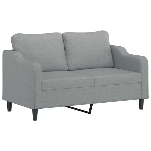 Soffgrupp med kuddar 3 delar ljusgrå tyg