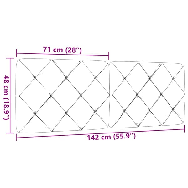 Headboard Cushion Taupe 140 cm Fabric