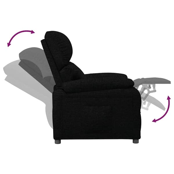 Reclinerfåtölj svart tyg