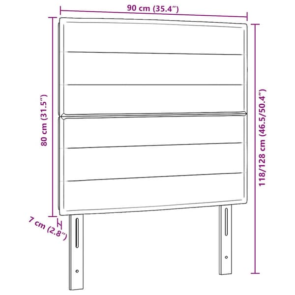 Huvudgavel Blå 90 cm tyg